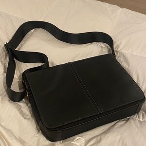 Boconi Black Leather Messenger Bag